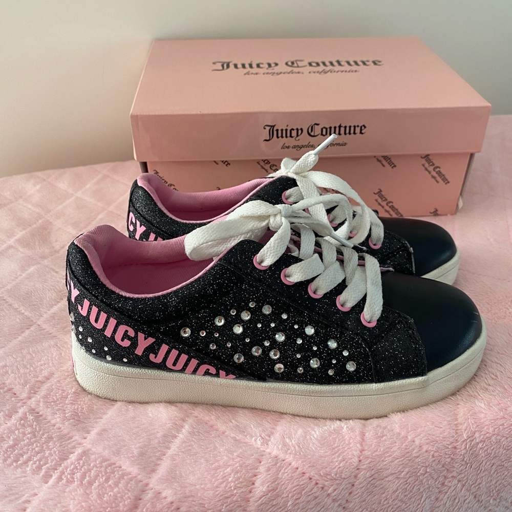 Juicy Couture Black and Pink Glitter Sneakers
